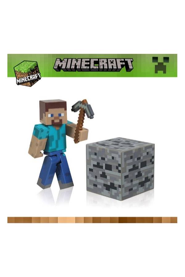 Minecraft  Pickaxe Steve PVC action figure  Building blocks