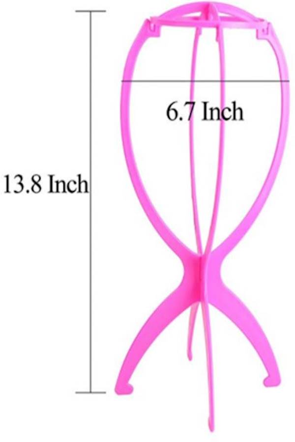 مجفف حامل للشعر المستعار يمكن طيه وقابل للحمل وردي - Image 2