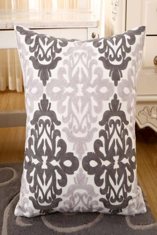 Bohemian Style Cushion Case Linen Beige/Grey 45x45cm  - Image 2