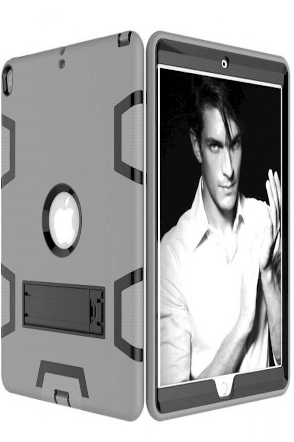 Stand Case Shock Absorption 3 In 1 Combo Hybrid Heavy Duty Armor Hard Back Case Cover For Apple iPad Pro 10.5 Inch 2017 Grey - Image 1