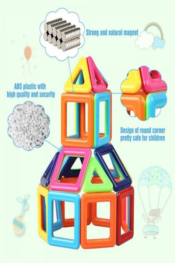 77-Piece Magnetic Building Blocks Set 77 - Image 5