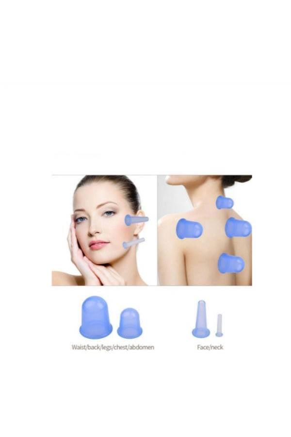 أكواب التدليلك للجسم والوجه من السيليكون 4 قطع أزرق - Image 3