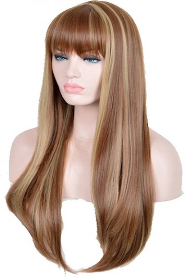Long Cosplay Dyed Hair Wig Brown/Beige - Image 2