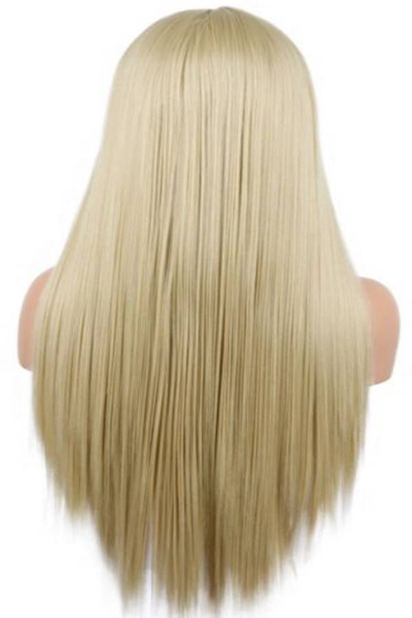 Long Straight Hair Wig Beige 26inch - Image 4