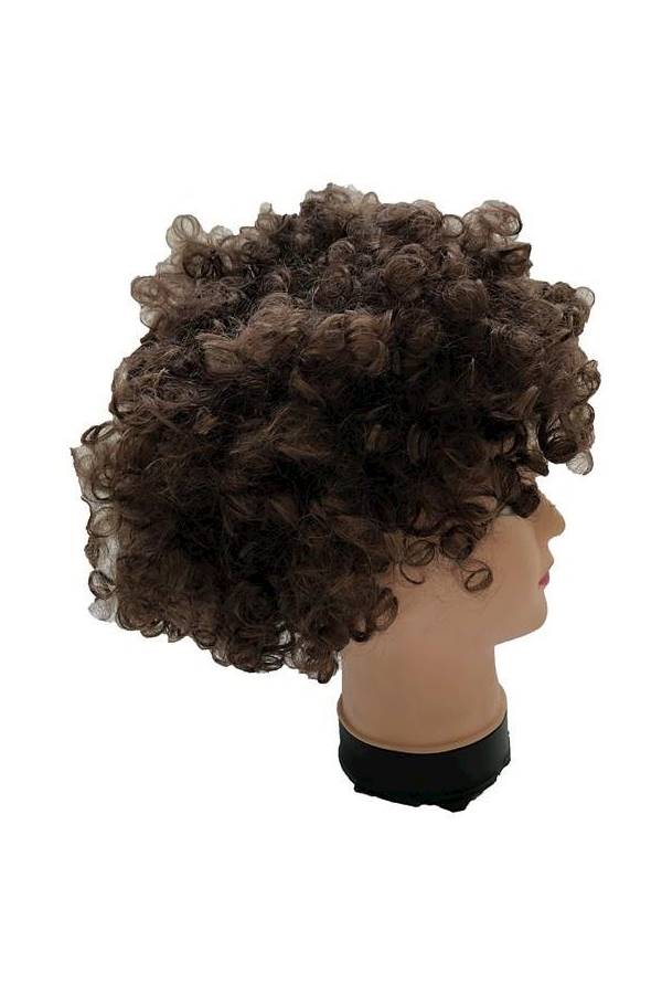 Generic Dazzle Colour Afro Wig Children Adult Antics Tire Ancient Wedding Party Funny Fans Wig Brown - Image 2