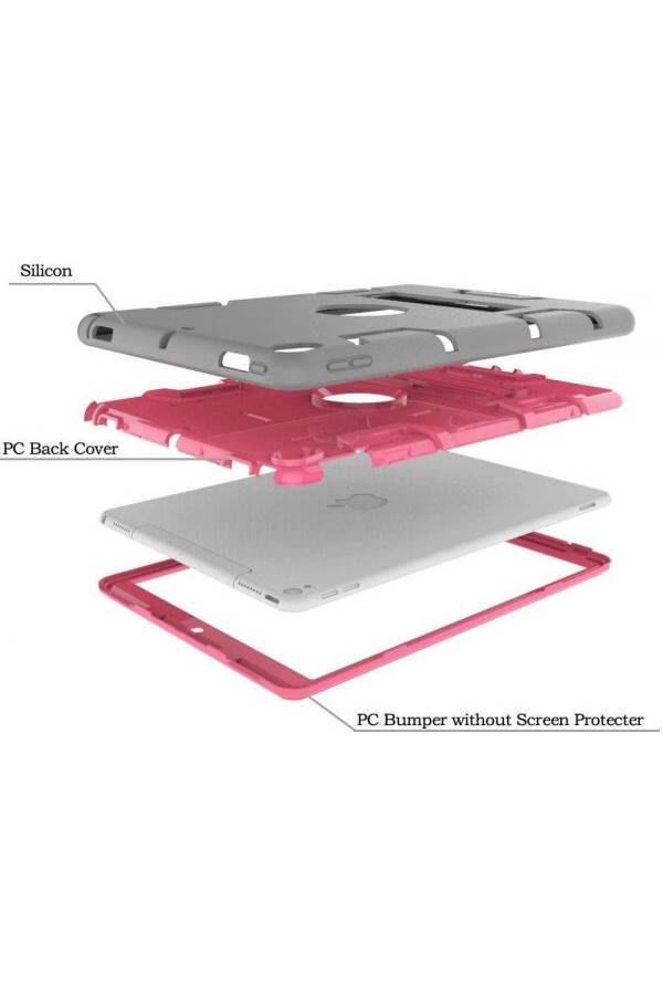Rubber Shockproof Heavy Duty Tough Cover Smart Case For Apple Ipad Pro 10.5 Inch Grey/Pink - Image 5