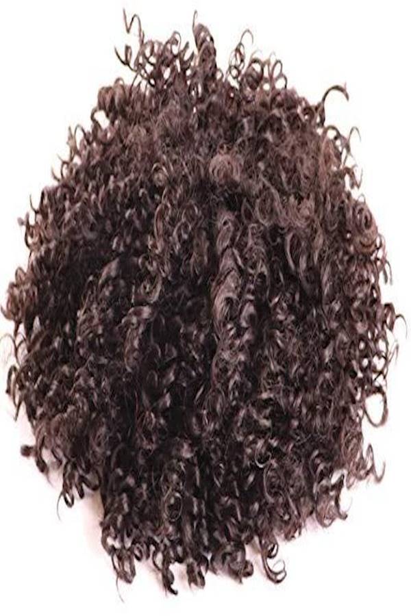 Generic African Caterpillar Explosion Head Wig With Synthetic Hairpin Brown  - Image 3