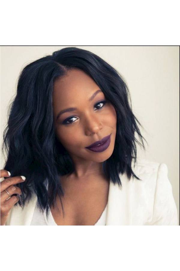 Short Curly Hair Wig Black 35cm - Image 4