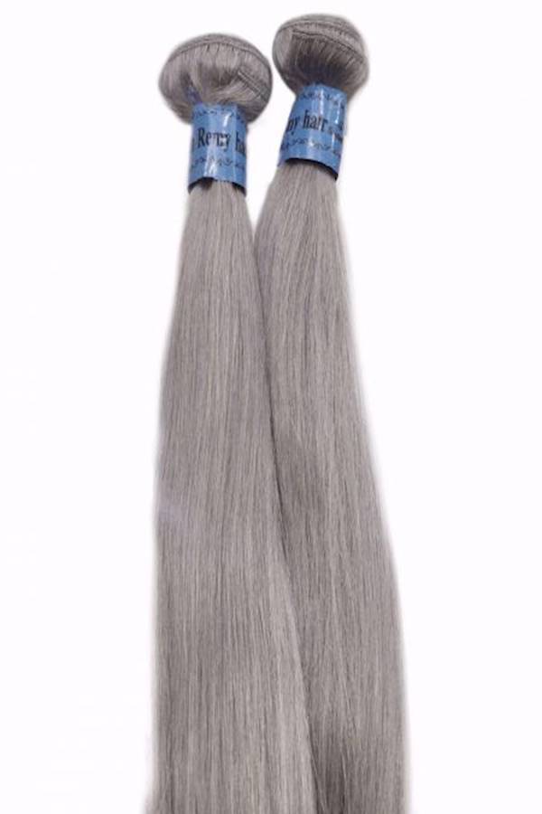 Pure Human Hair Extension Grey 26inch - Image 2