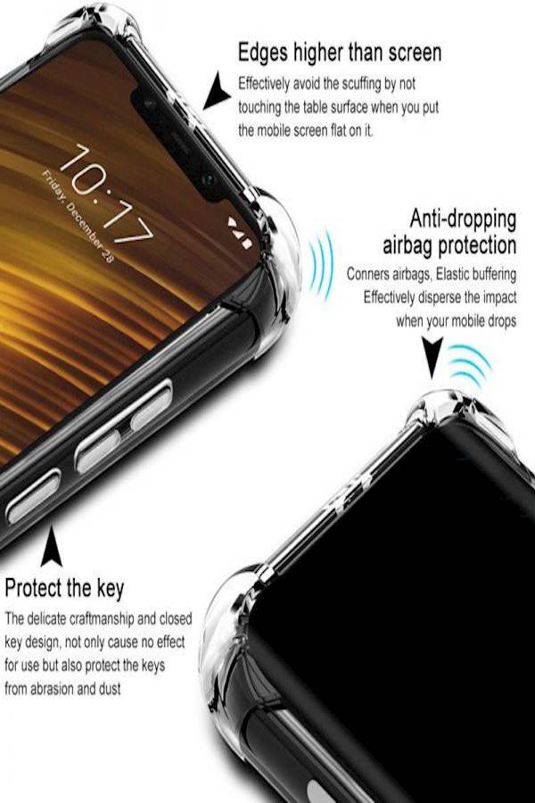 Protective Case Cover For Xiaomi Pocophone F1 Clear  - Image 4