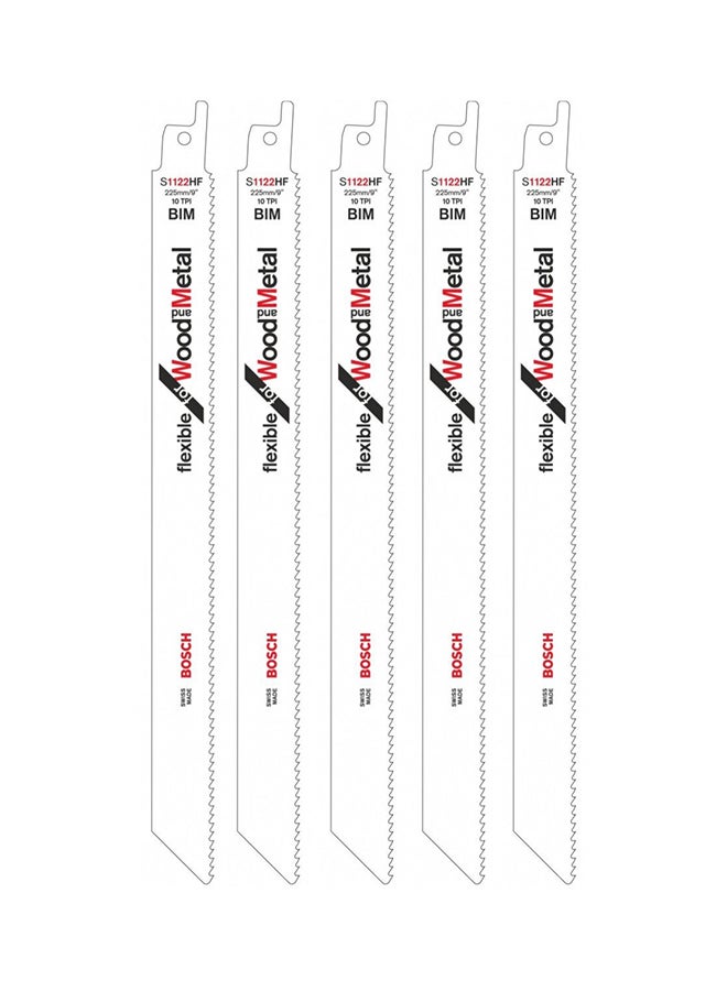 BOSCH 5-Piece Saw Blade Wood And Metal Cutting Set Multicolour 225mm  - Image 1