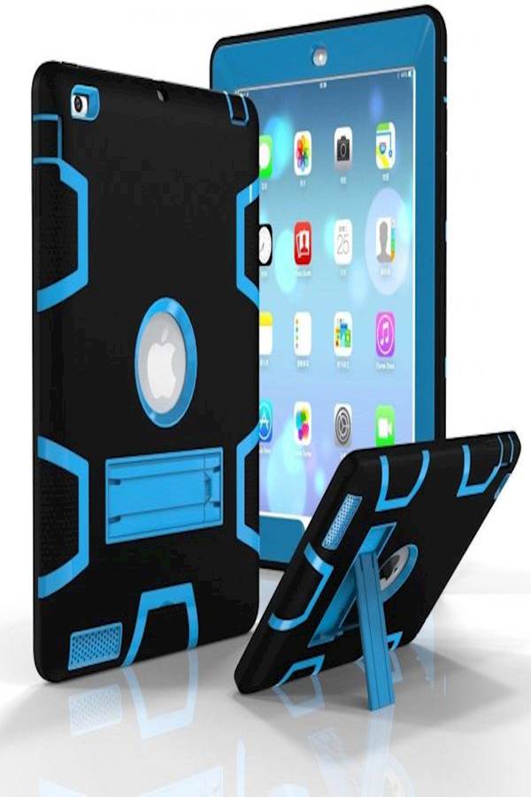 Rubber Snap Case Cover For Apple iPad 2/3/4 Black/Blue