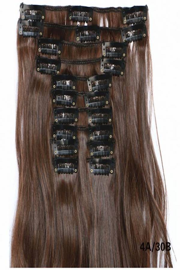 عبوة وصلات الشعر المجعد الطويل مُكوَّنة من 12 قطعة بني 55سم - Image 2