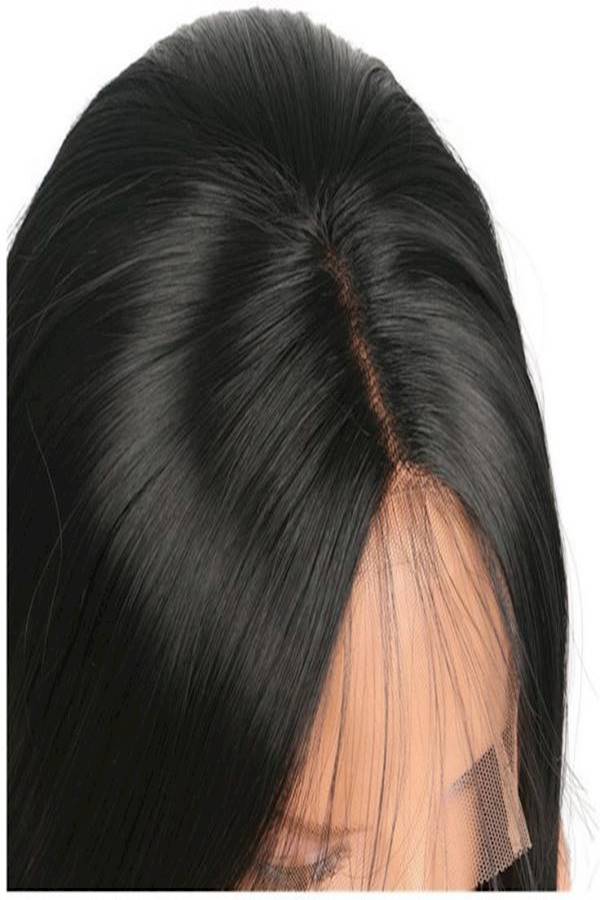 Long Straight Front Hair Wig Black - Image 3