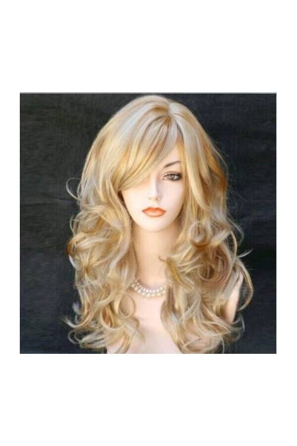 Middle Part Heat Resistant Synthetic Wig Gold - Image 2