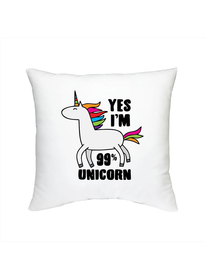 وسادة بتصميم عبارة "Yes I'M 99% Unicorn"