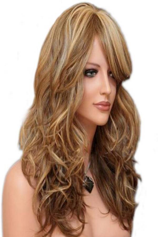 شعر مستعار طويل ومجعد ومموج بني - Image 3