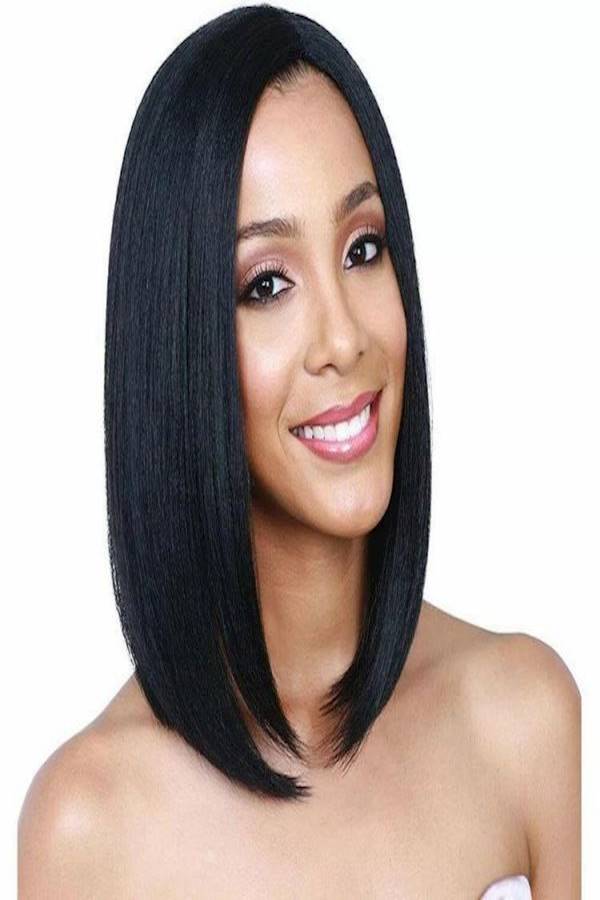 Short Straight Synthetic Hair Wigs Black - Image 1
