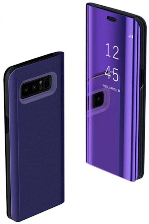 غطاء حماية واق قلاب بتصميم عاكس مزود بمسند للعرض لهاتف سامسونج جالاكسي S8 بلس أرجواني - Image 4