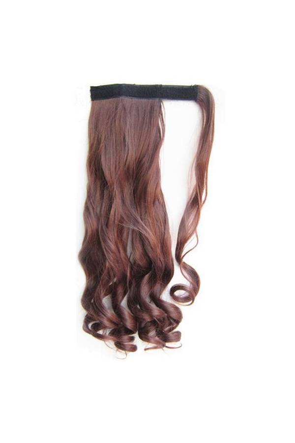 Curly Hair Ponytail Wig Brown - Image 2