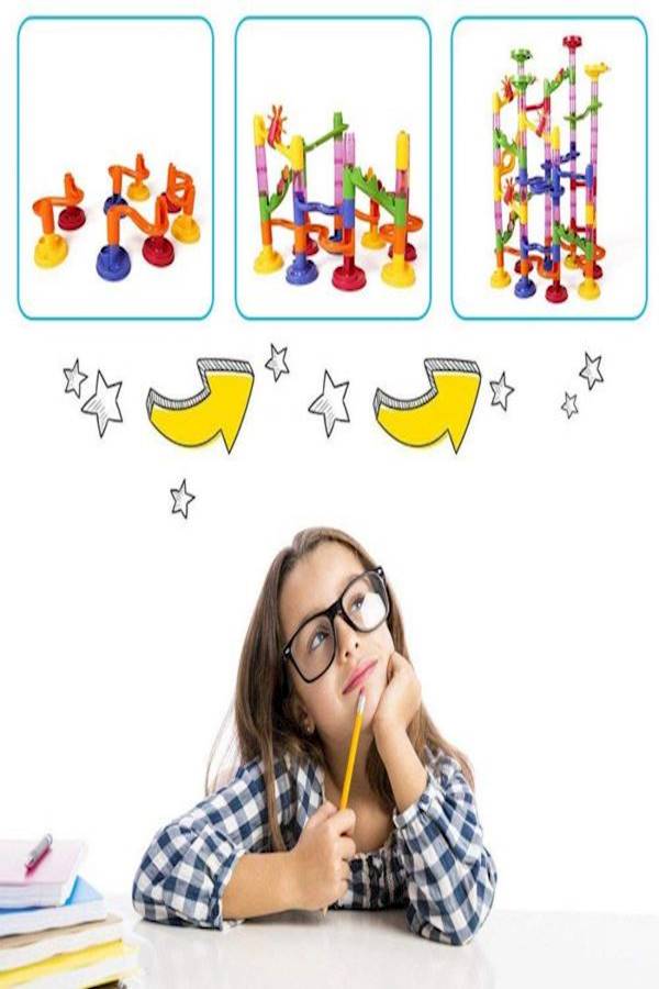 105-Piece DIY Construction Marble Race Run Maze Balls Pipeline Building Blocks 105  - Image 4