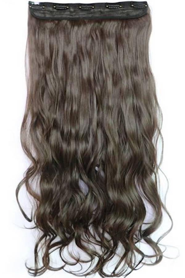 Long Curly Fluffy Hair Extension Brown - Image 2