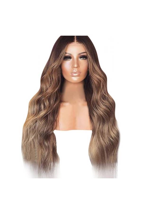 Long Synthetic Hair Wig Brown - Image 1
