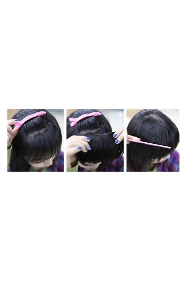 Flat Bangs Fashion Clip-In Hair Extension Brown - Image 3