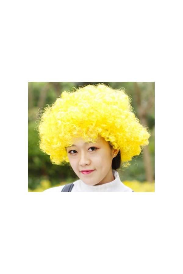 Generic Halloween Clown Wig Color Explosion Head Seven Color Children Performance Props Yellow - Image 3