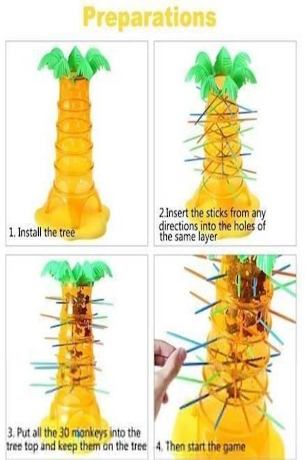 لعبة لوحية للأطفال عبارة عن تسلُّق القِردة وقيامها بألعاب بهلوانية في أثناء سقوطها - Image 4