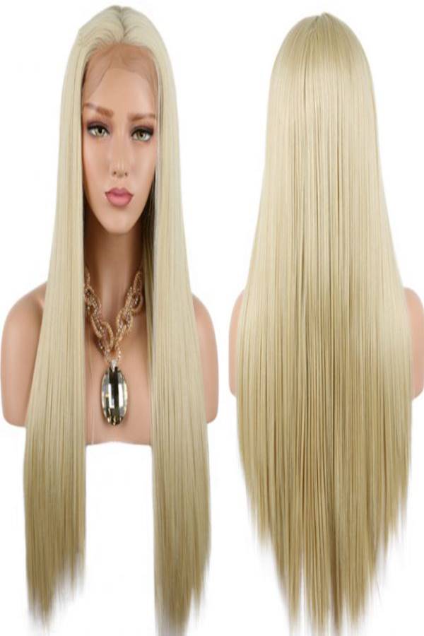 Long Straight Hair Wig Beige 26inch - Image 1