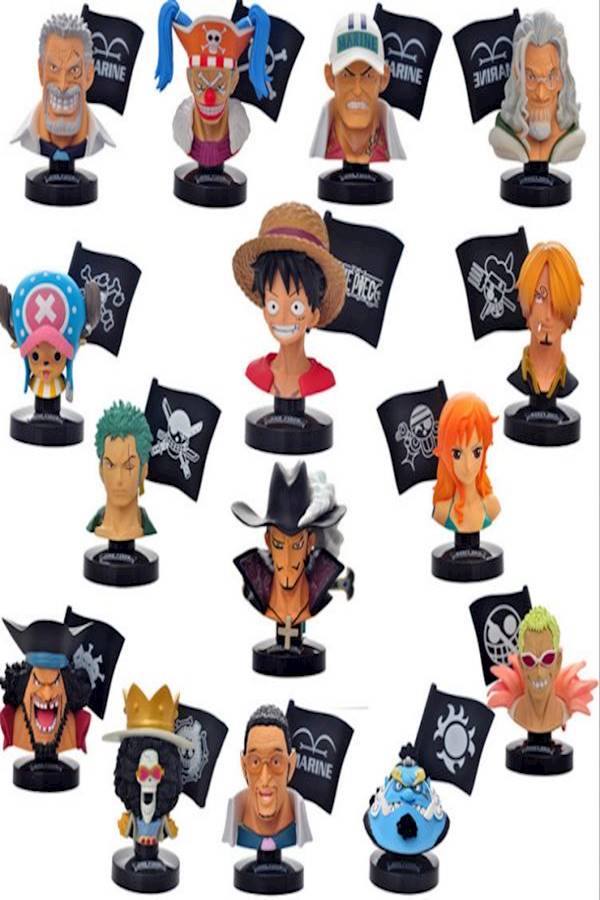 15-Piece Decorative Sea Thief Lufei Bust Stickers For Car 