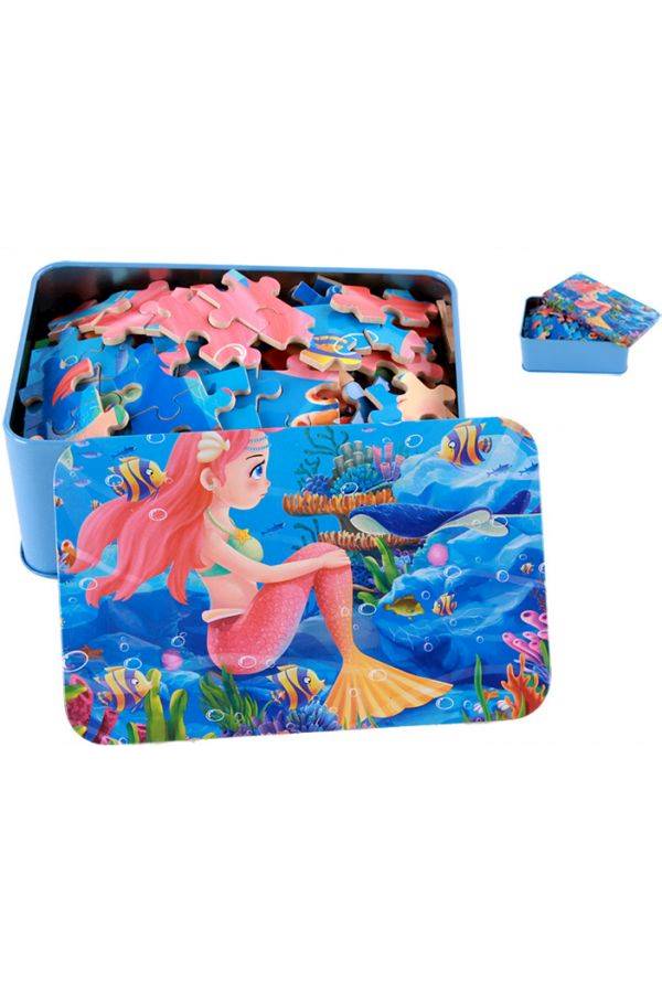 200-Piece Mermaid Jigsaw Puzzle With Metal Storage Box  - Image 4