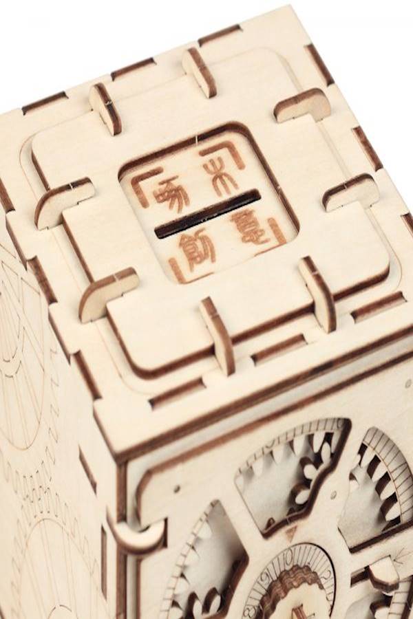Puzzle Wood Storage Case Saving Money Box Code Design Mechanical Drive DIY Craft Assembly Kids Educational Toy Building Kits Style 2 3+ Years  - Image 3