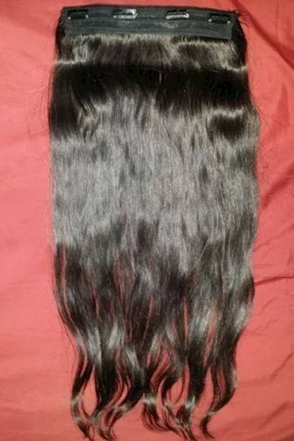 Generic - Clip In Human Hair Extension Black - Image 1