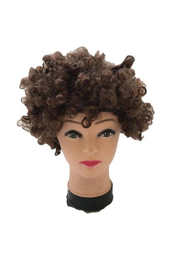 Generic Dazzle Colour Afro Wig Children Adult Antics Tire Ancient Wedding Party Funny Fans Wig Brown - Image 1