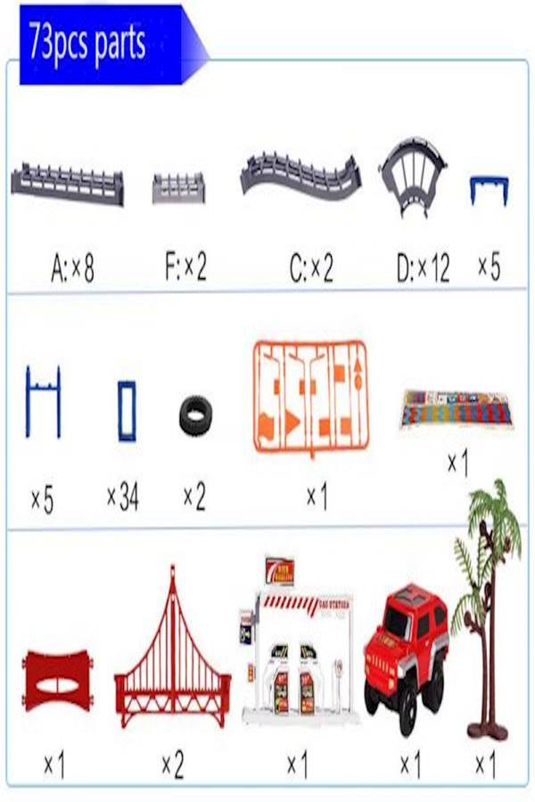 Generic - 73-Piece Electric Puzzle Multi-Layer Speed Rail Track Set - Image 1