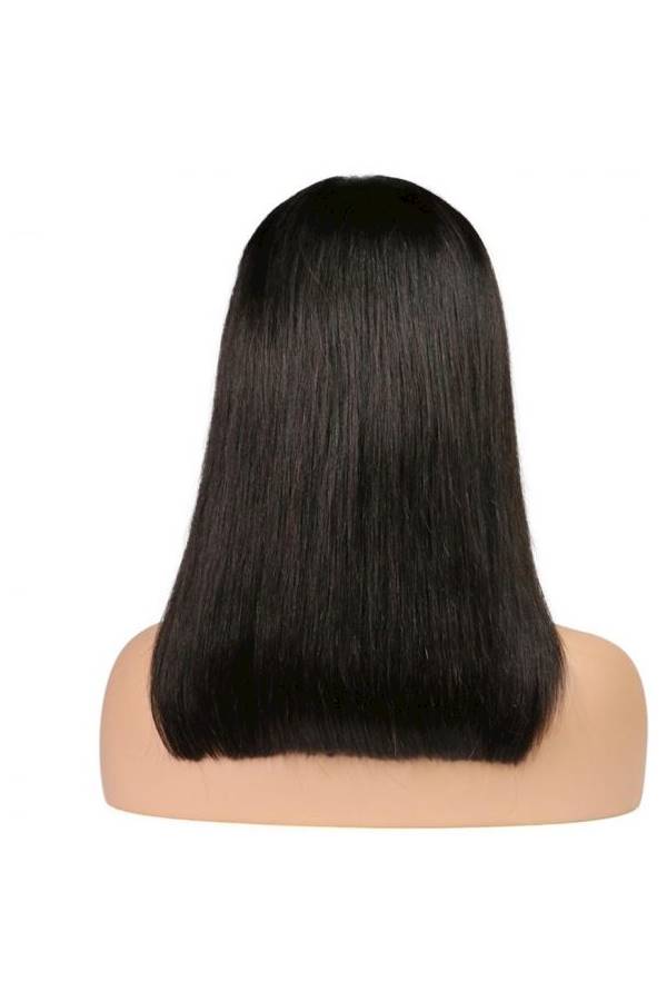 Front Lace Real Hair Wig Black - Image 2