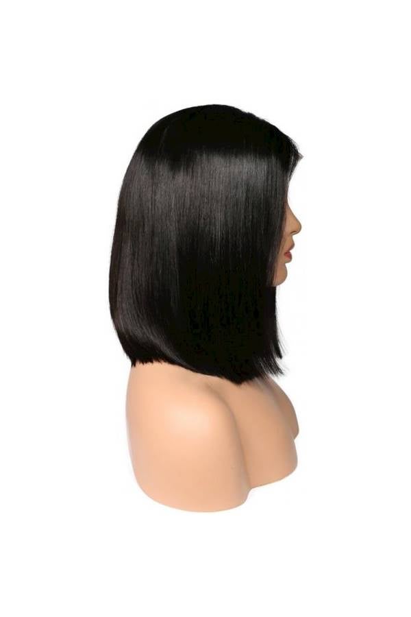 Front Lace Real Hair Wig Black - Image 3