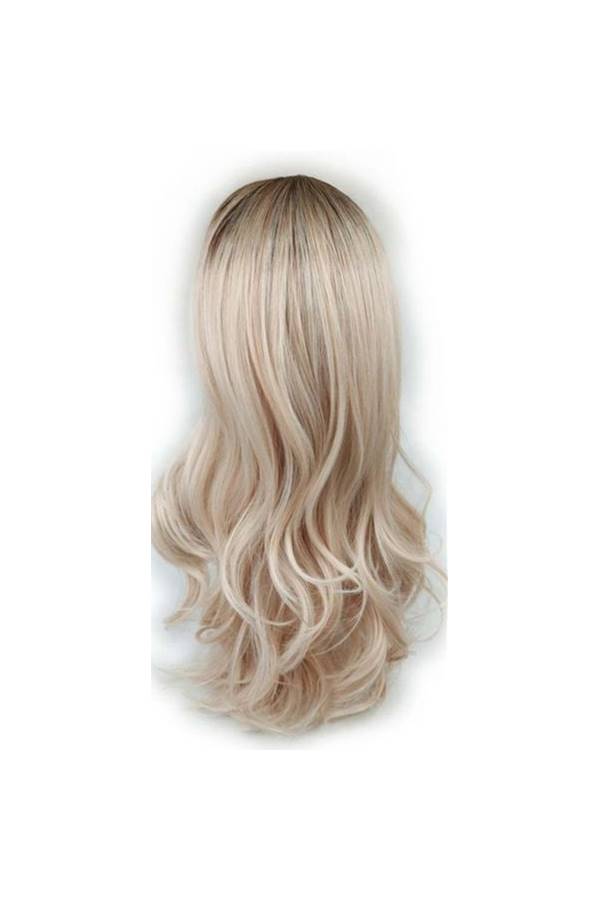 شعر مستعار ويجني مموج من دون مواد لاصقة بني - Image 2