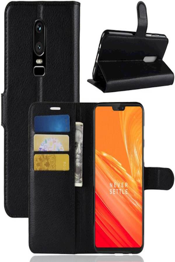 Generic - Leather Case Cover For Oneplus 6 Black - Image 1