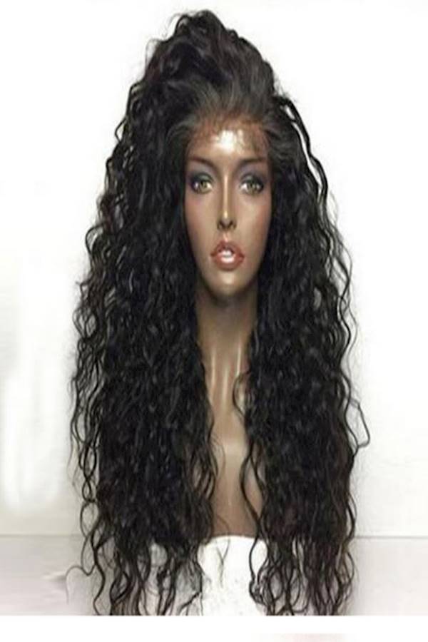 Synthetic Curly Hair Wig Black - Image 4