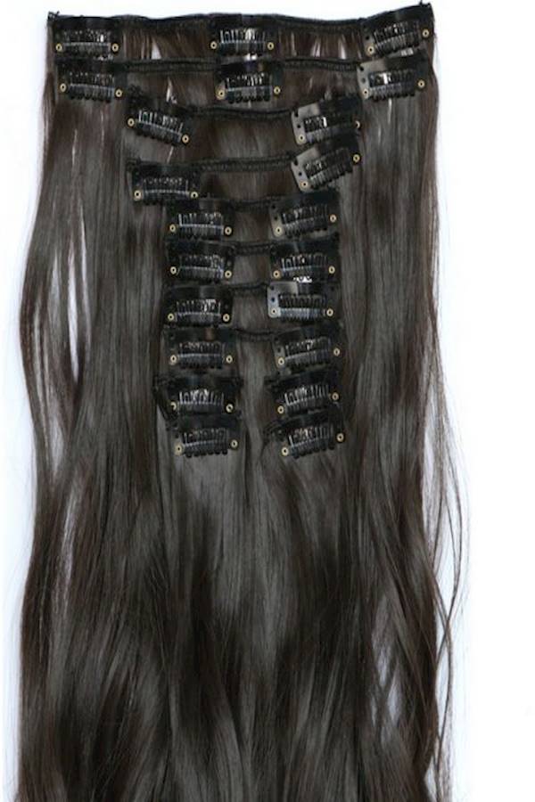 12-Piece Long Curly Hair Extension Brown 55cm - Image 2
