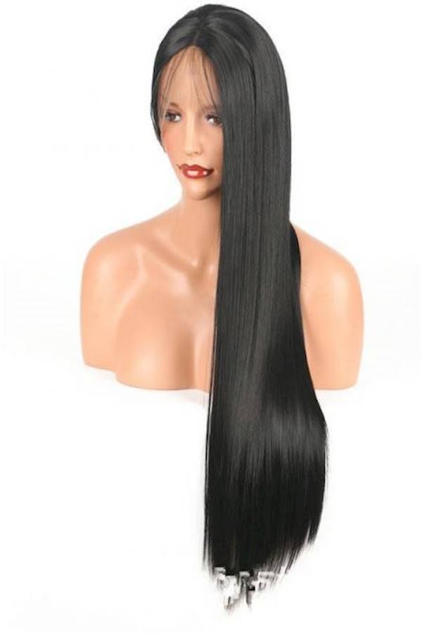 Long Straight Front Hair Wig Black - Image 2
