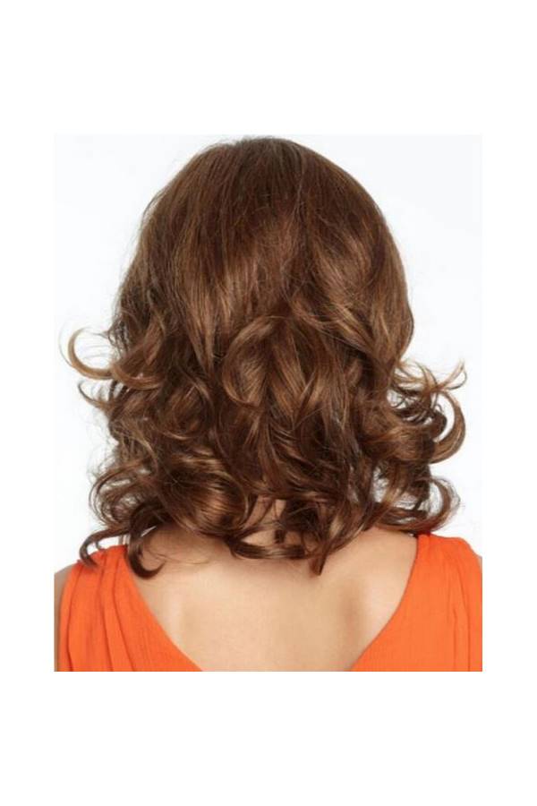 Fluffy Mid-Length Curly Wig Brown - Image 4