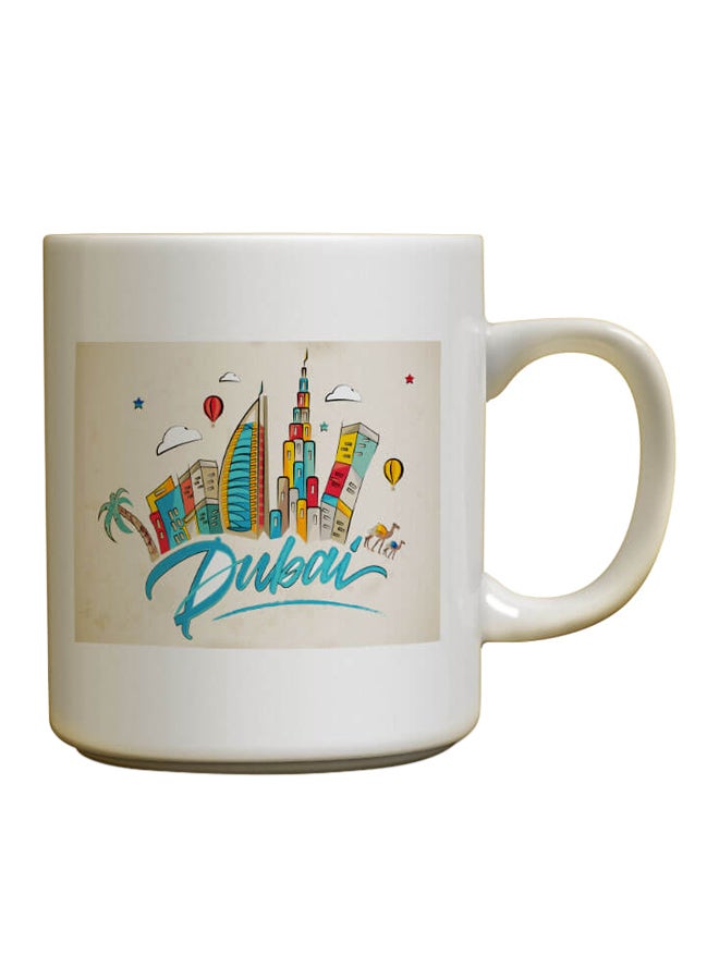 The City Of Dubai Printed Mug Blue/Yellow/White