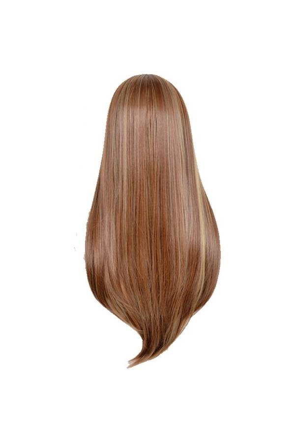 Long Cosplay Dyed Hair Wig Brown/Beige - Image 4