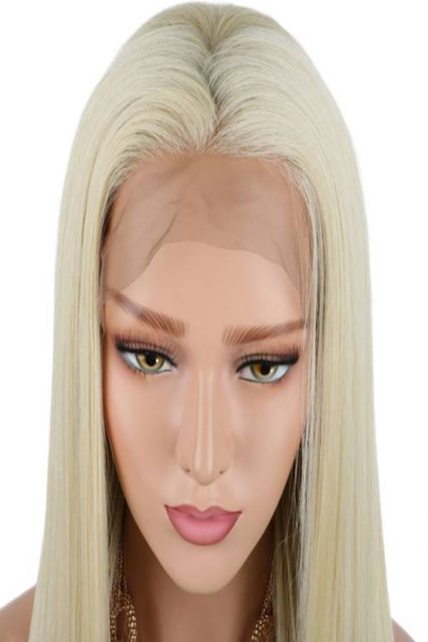 Long Straight Hair Wig Beige 26inch - Image 2