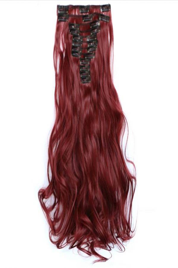 شعر مستعار مربوط يدوياً ومناسب للحفلات التنكرية أحمر 55سم - Image 2