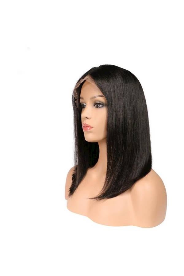Front Lace Real Hair Wig Black - Image 1